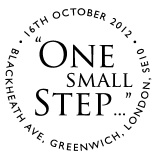 'One Small Step' Greenwich postmark.