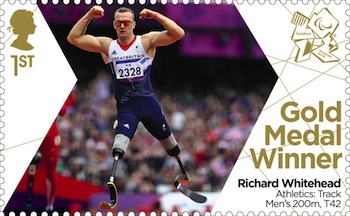Gold Medal Stamp Athletics: Men's T42 200m - Richard Whitehead.