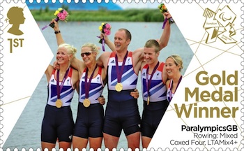 Gold Medal Stamp Rowing: Mixed Coxed Four LTAMix4+.