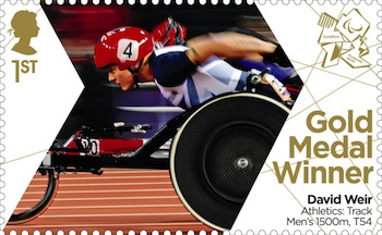 Gold Medal Stamp David Weir Athletics : Men's 1500m - T54.