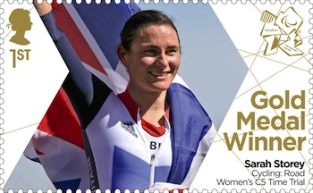 Gold Medal Stamp Sarah Storey Cycling - Road :  Women's Ind. Time Trial, C5.