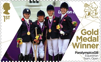 Gold Medal Stamp Equestrian : Team Open.