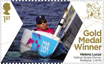 Gold Medal Stamp Sailing: Single-Person Keelboat (2.4mR) Helena Lucas.