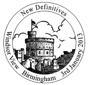Birmingham postmark showing Windsor Castle.