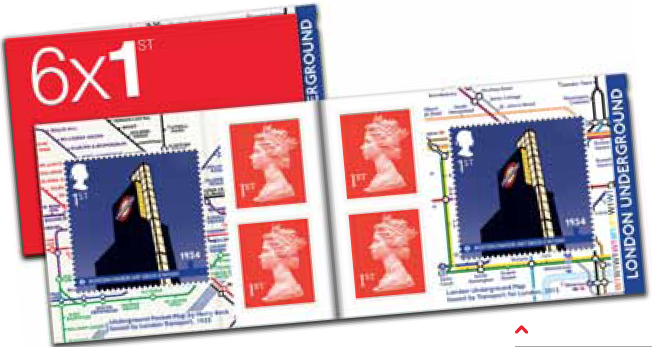 Retail booklet of 6 stamps including London Underground.