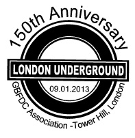 Postmark showing London Underground logo.