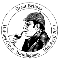 Postmark showing Sherlock Holmes.