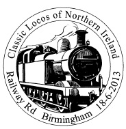 Postmark showing steamm locomotive.