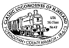 Postmark showing UTA SG class locomotive.