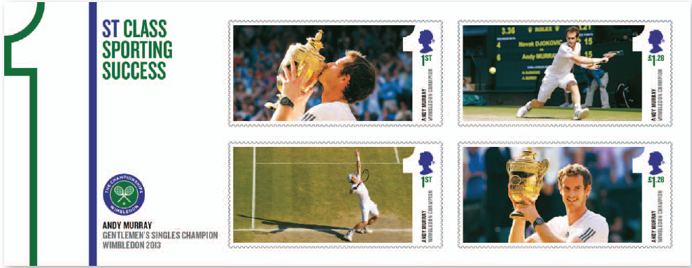 Andy Murray miniature sheet of stamps.
