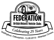 Postmark with the logo of the Federation of British Historic Vehicles Cliubs.