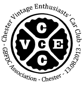 Postmark showing badge of Chester Vintage Enthusiasts Car Club.