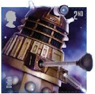 Dalek stamp from Dr Who miniature sheet.