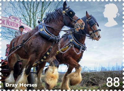 Dray Horses from Hook Norton Brewery stamp.