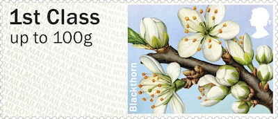 Post and Go stamp showing Blackthorn.