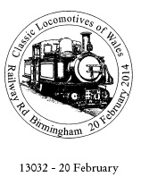 Postmark showing locomotive.