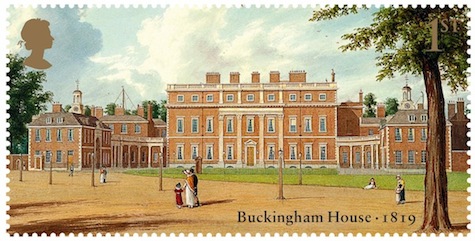 Stamp showing Buckingham Palace 1819.