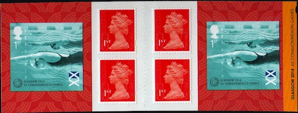 Commonwealth Games retail booklet of 6 stamps.