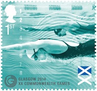 Commonwealth Games 1stclass swimming stamp.