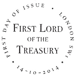 Official First Day London SW1 postmark for Prime Ministers stamps.