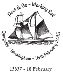 Sailingship on Birmingham postmark.