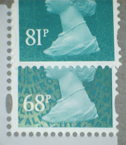 68p Roald Dahl stamp and 81p Inventive Britain stamp.