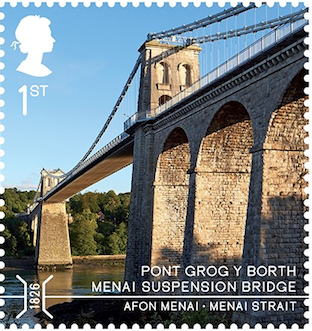 Menai Suspension Bridge Pont Grog Y Borth, Afon Menai.