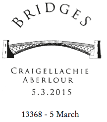 Postmark depicting Craigellachie Bridge.