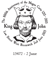 Magna Carta King John postmark.