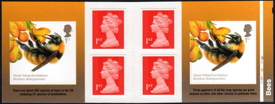 Retail booklet of 2 bee and 4 definitive stamps.