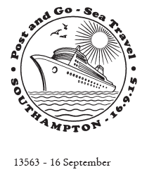 Postmark showing ocean liner.