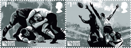 Rugby World Cup 2015 £1.52 stamps Rucka nd Line-out.