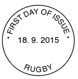 Rugby non-pictorial first day postmark.