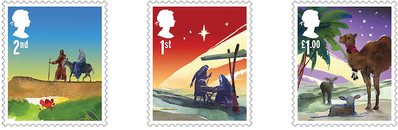 Low value 2015 Christmas stamps.