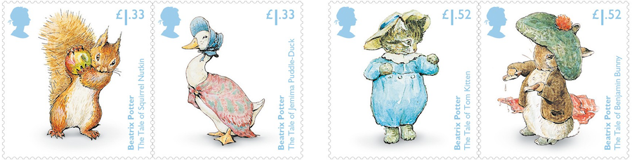 Beatrix Potter - 4 new British stamps.