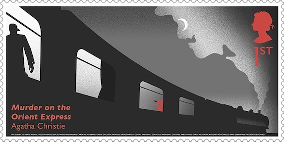 Murder on the Orient Express 1st class  Agatha Christie stamp.