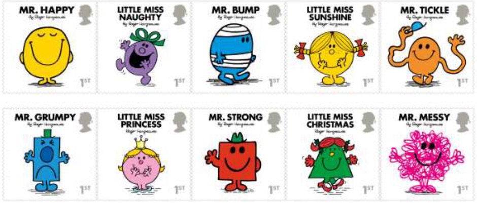 10 x 1st classMr Men & Little Misses stamps.
