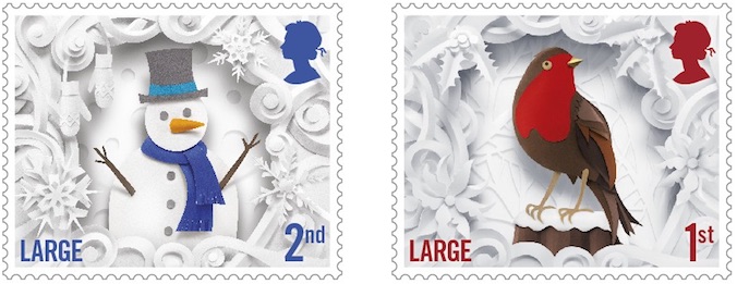 Large Letter 2016 Christmas stamps.