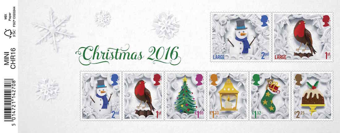 2016 Christmas stamps, miniature sheet.