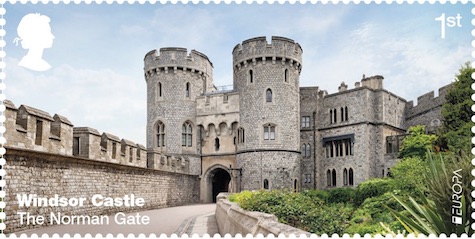 EUROPA Stamp showing The Norman Gate, Windsor Castle.