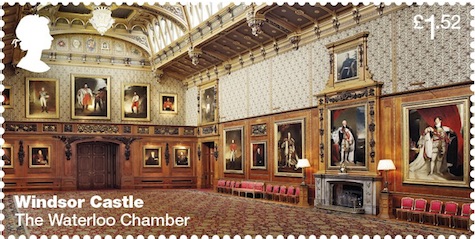 Stamp showing The Waterloo Chamber Windsor Castle.