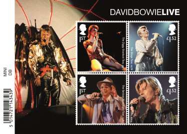 David Bowie 'Live' stamp Miniature sheet.