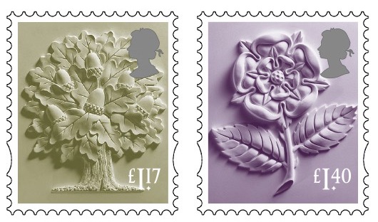 England £1.16 and £1.40 stamps.