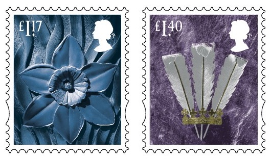 Wales £1.17 and £1.40 stamps.