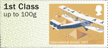 Faststamp showing International Airmail, 1933.