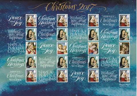 2017 Christmas Madonna stamp generic sheet.