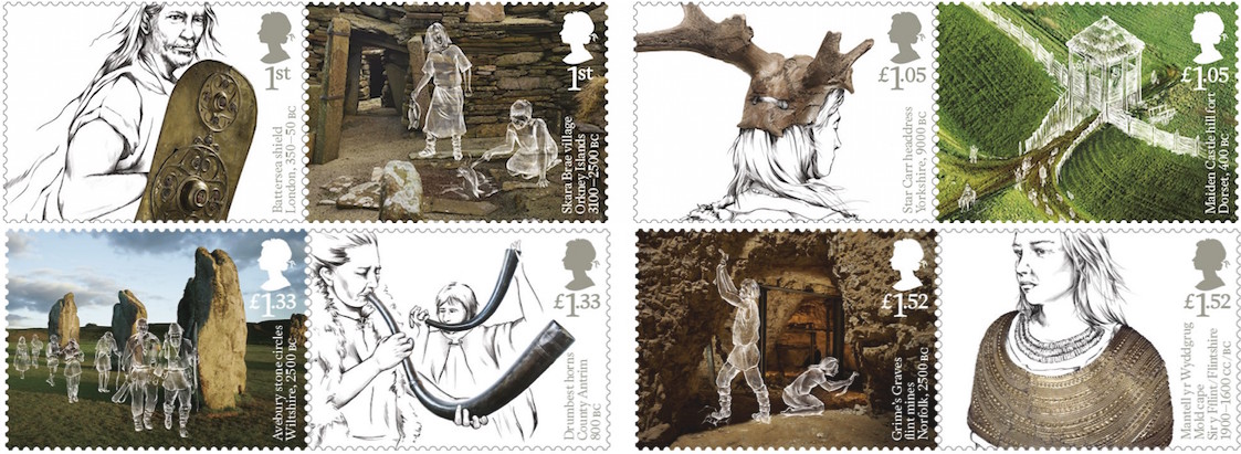 Set of 8 Ancient Britain stamps.