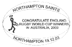 text, shaped as rugby ball