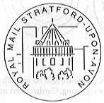 Postmark showing Swan Theatre Stratford-upon-Avon.
