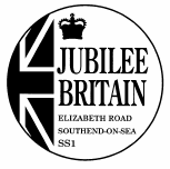 Postmark showing Union flag and crown.